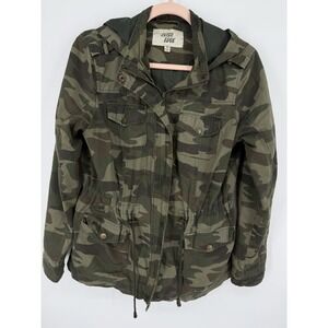 Outer Edge Womens Camo Utility Jacket M Hooded Anorak Camouflage Field Coat Med